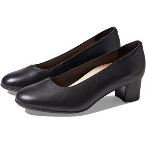 Women’s Clark’s Marilyn Leah‎ Black Leather Comfort Pump Size 7.5